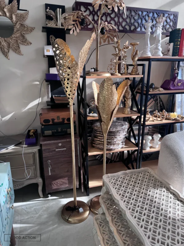 2 coil Leaf standing Lamp