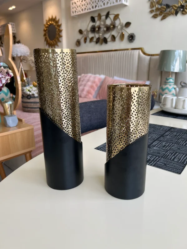 Black & Gold Candle Stand set