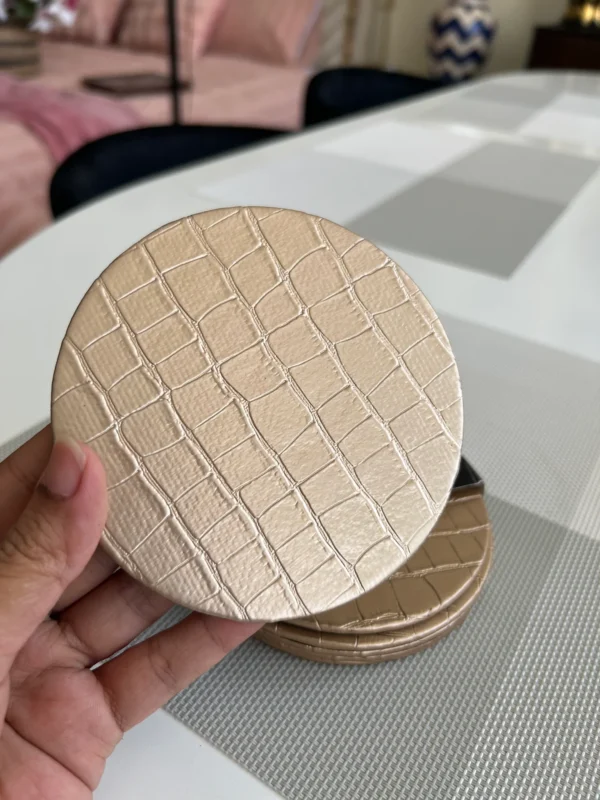 Leatherite Tea Coaster Round 003 - Image 2