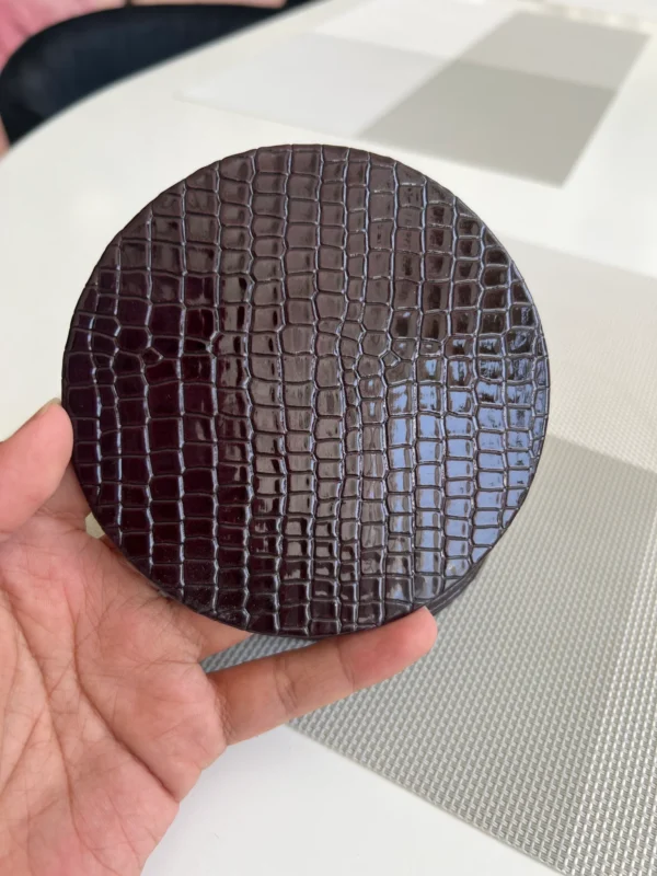 Leatherite Tea Coaster Round 001