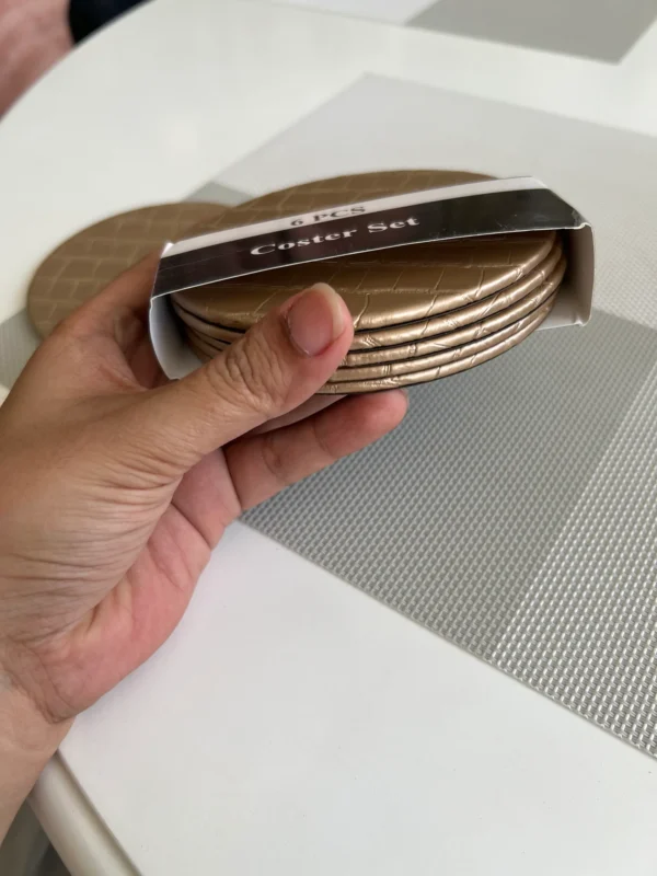 Leatherite Tea Coaster Round 003
