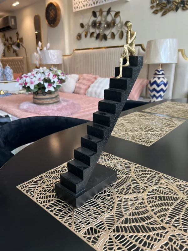 Staircase Sculpture with Gold man - Image 2
