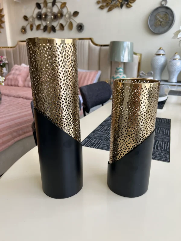 Black & Gold Candle Stand set - Image 2