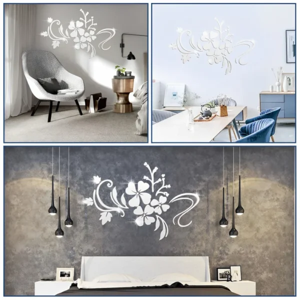 3D Mirror Flower Wall Sticker Stylish Home Décor | GW001 - Image 2