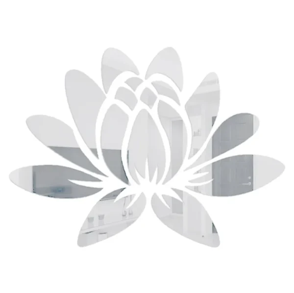 Rose Flower Leaves Silver Mirror Acrylic GW002 - Image 2