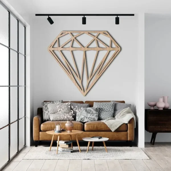 Wooden Geometric Diamond Wall Art |GW016 - Image 2